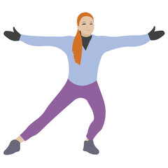 
Ice dance flat icon, female skate
