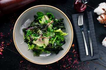 fresh salad with microgreens