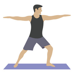Fototapeta na wymiar Stretched arms exercise flat icon 