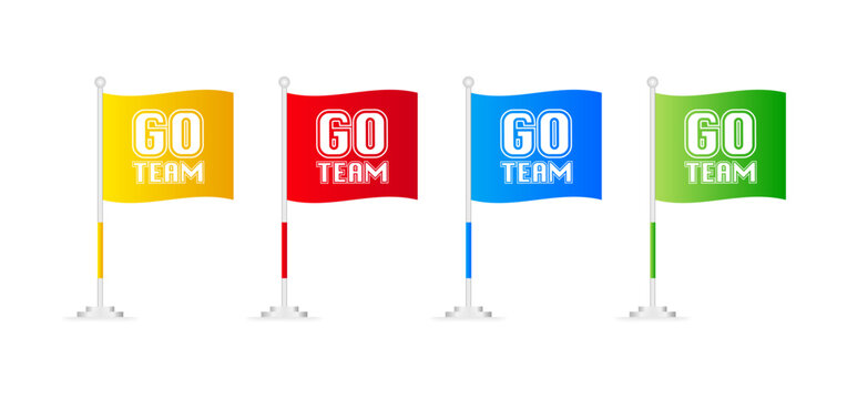 Go Team. Sketch flag banner on white background. Vector illustration.