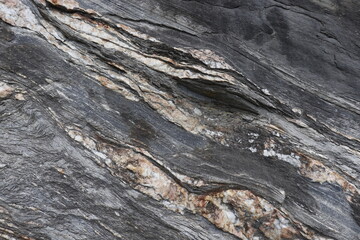 Quatz veins in rock seen close up.