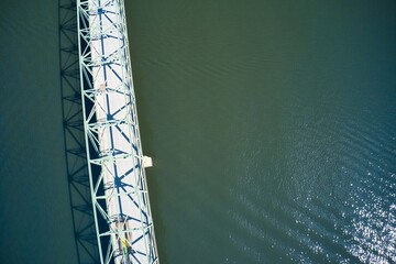 Aerial view of the old Bethany bridge on lake Allatoona on way to Red top mountain in Georgia