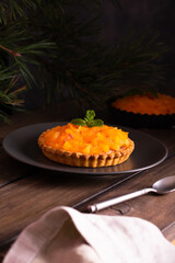 Peach tart with cottage cheese