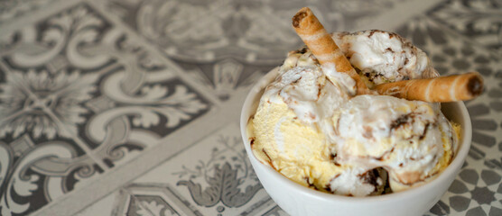 Homemade  ice cream different flavor