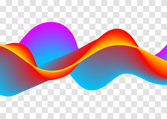 Sound abstract rainbow music wave. Wavy line