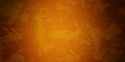 Yellow orange background with texture and distressed vintage grunge and watercolor paint stains in elegant Christmas backdrop illustration