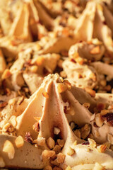 Closeup of  ice cream.  Ice cream texture.