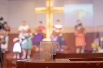 Communion New Normal Style - In One Time Use Containers To Protect People From The Pandemic COVID-19