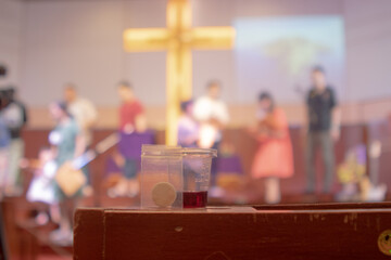 Communion New Normal Style - In One Time Use Containers To Protect People From The Pandemic COVID-19