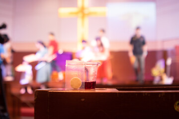 Communion New Normal Style - In One Time Use Containers To Protect People From The Pandemic COVID-19