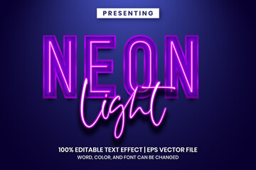 Neon light sign text effect - obrazy, fototapety, plakaty
