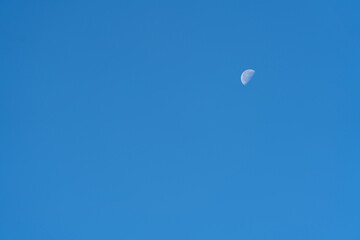 clear sky and last quarter moon