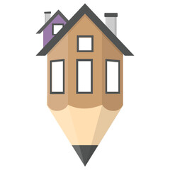 Fototapeta na wymiar Isolated vector icon of house sketch 