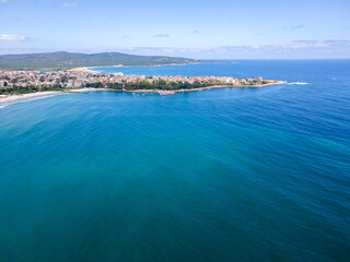 Aerial view of town of Primorsko, Bulgaria