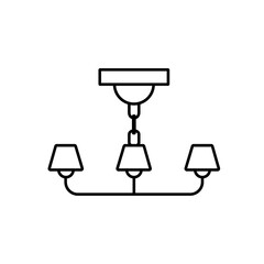 chandelier icon element of furniture icon for mobile concept and web apps. Thin line chandelier icon can be used for web and mobile. Premium icon on white background