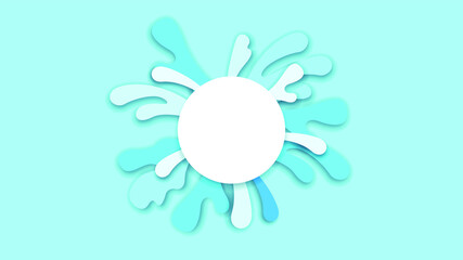 Abstract Paper Cut Ilustration Water Splash Drops Color Background Vector Design Style