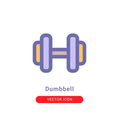 dumbbell icon in filled color style. for your website design and logo. Vector graphics illustration and editable stroke.