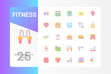 Fitness icon pack for your web site design, logo, app, UI. Vector graphics illustration and editable stroke. EPS 10.