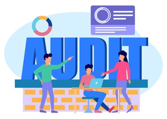 Illustration vector graphic cartoon character of audit