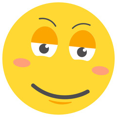 
flat icon design of blushing smiley
