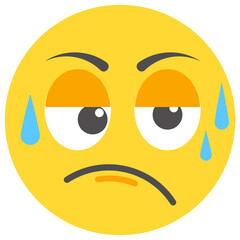 
Sweating and tired emoji icon
