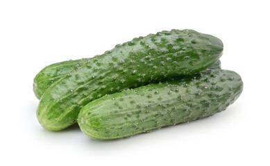 Fresh cucumbers isolated on white.