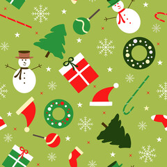 Christmas pattern background, Abstract pattern with christmas items