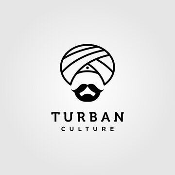 Indian Turban Logo Vector Illustration Design