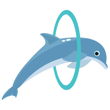 
A dolphin in a ring depicting paying dolphin 
