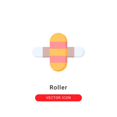 roller fitness icon in flat style. for your website design and logo. Vector graphics illustration and editable stroke.