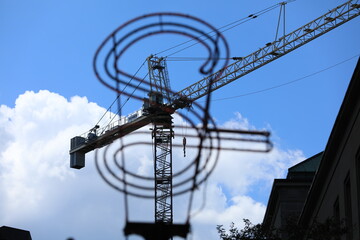 Fototapeta na wymiar dollar sign and crane