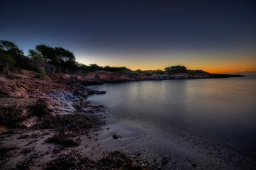 Fototapeta na wymiar Cala bonita beach - S´estanyol at sunrise - Ibiza