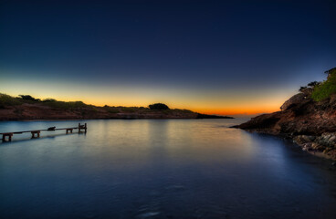 Fototapeta premium Cala bonita beach - S´estanyol at sunrise - Ibiza