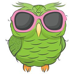 Wise bird owl icon