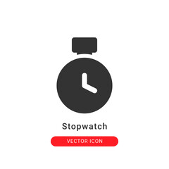 stopwatch icon in glyph style. for your website design and logo. Vector graphics illustration and editable stroke.