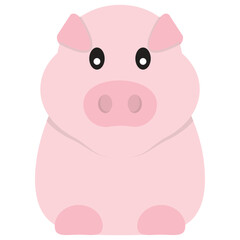 Obraz na płótnie Canvas A funny fat pig icon 