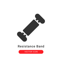 resistance band icon in glypha style. for your website design and logo. Vector graphics illustration and editable stroke.
