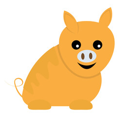 
A funny fat pig icon

