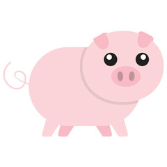 Fototapeta premium A funny fat pig icon 