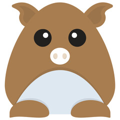 
A funny fat pig icon
