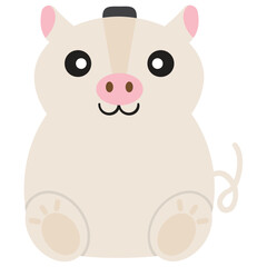 
A funny fat pig icon
