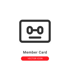 member card icon in outline style. for your website design and logo. Vector graphics illustration and editable stroke.