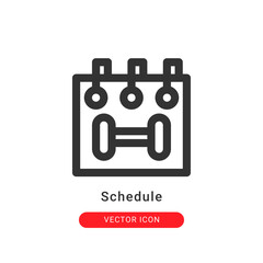 schedule icon in outline style. for your website design and logo. Vector graphics illustration and editable stroke.