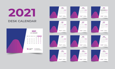 Creative Desk Calendar design 2021 template