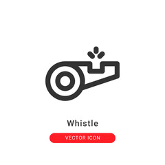 whistle icon in outline style. for your website design and logo. Vector graphics illustration and editable stroke.