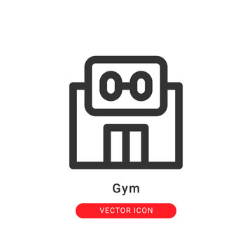 gym icon in outline style. for your website design and logo. Vector graphics illustration and editable stroke.