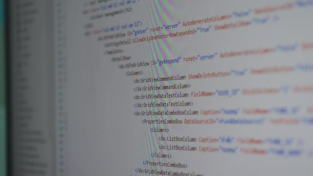 Web, application and software developement. Programming code on a monitor.