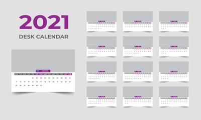 Creative Desk Calendar design 2021 template