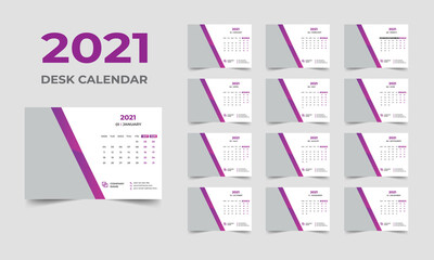 Creative Desk Calendar design 2021 template