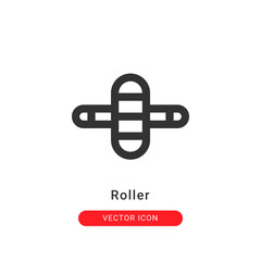 roller fitness icon in outline style. for your website design and logo. Vector graphics illustration and editable stroke.